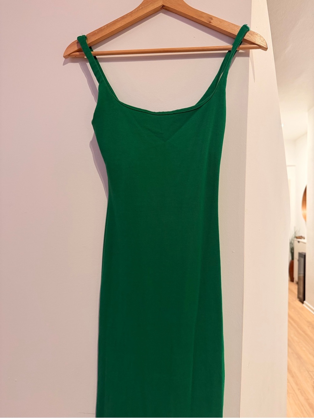 Bershka Emerald Green Midi Slip Dress